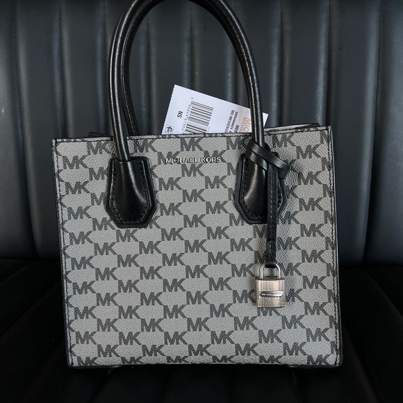 Michael Kors Black and Gray Satchel with Monogram Design - Picture 1 of 3